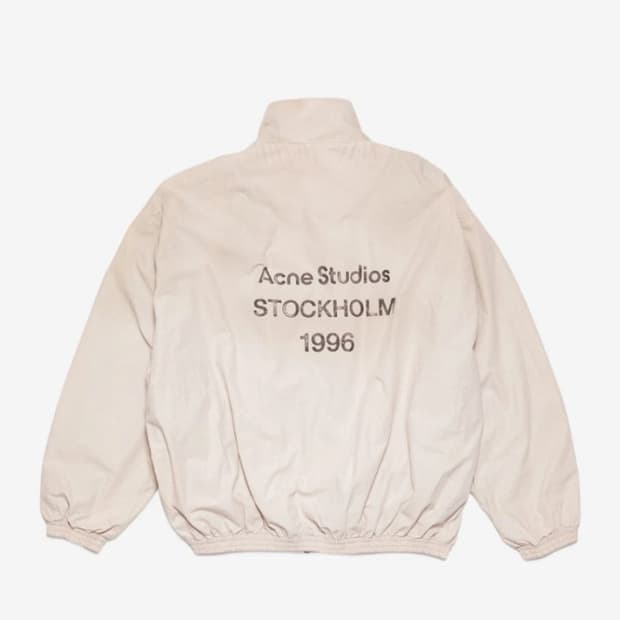 아크네 스튜디오 로고 지퍼 자켓 더스티 화이트