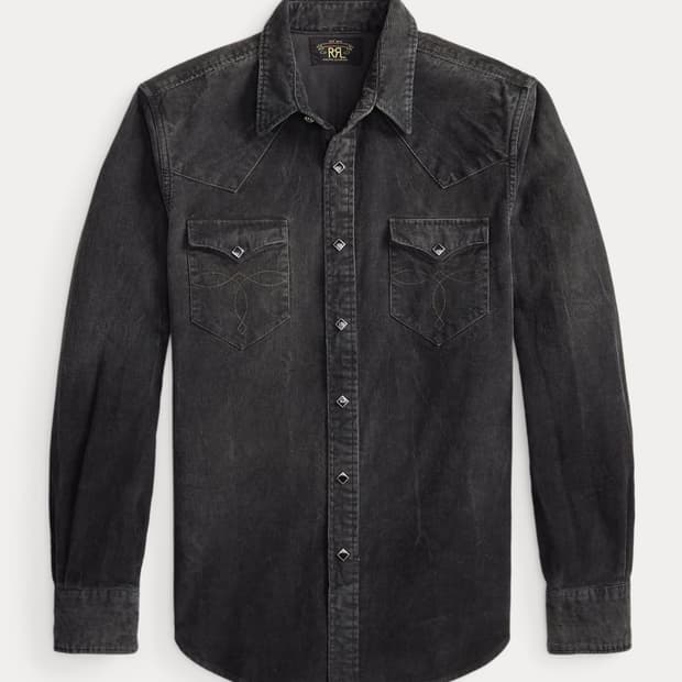 RRL 슬림핏 코듀로이 웨스턴 셔츠