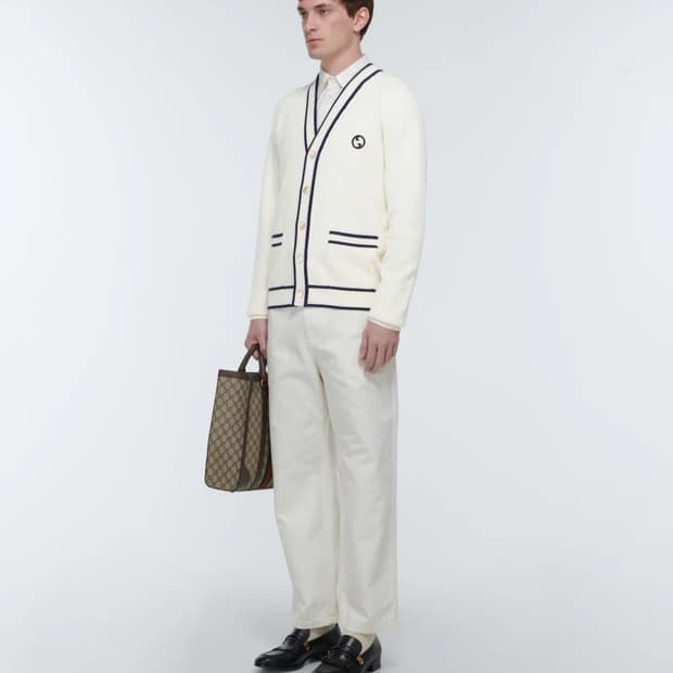 구찌(Gucci) 리브드 코튼 울 블렌드 가디건