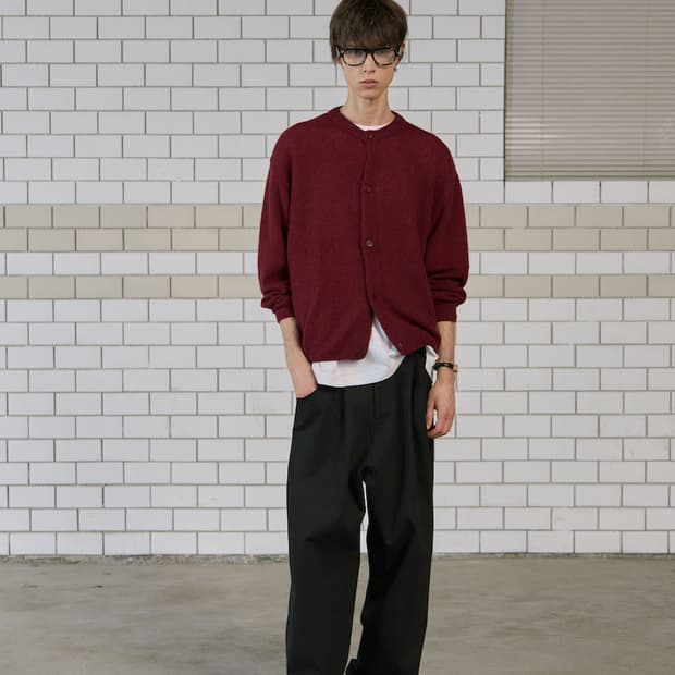 STU 가디건 버건디 L