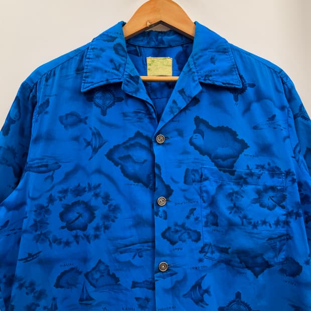 60s Ui-Maikai 하와이안 셔츠 made in Hawaii (L)