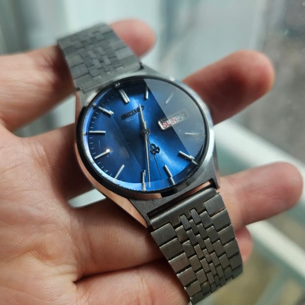 1977s 세이코 타입2 각유리 쿼츠 빈티지 시계