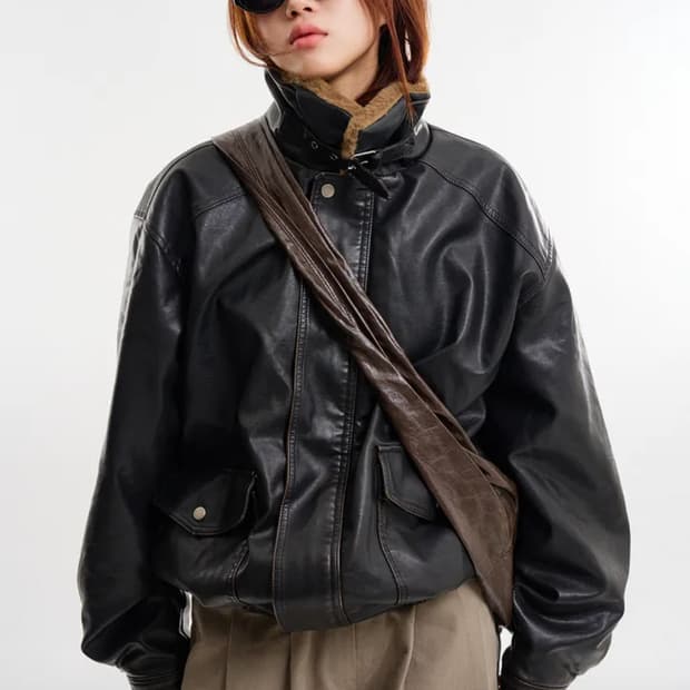 라우코하우스 라이닝 무스탕 자켓 딥브라운