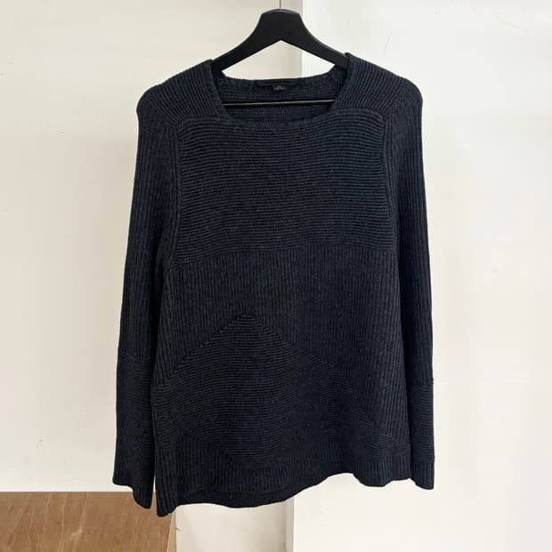 알렉산더 왕 차콜 루즈 스퀘어넥 니트 스웨터