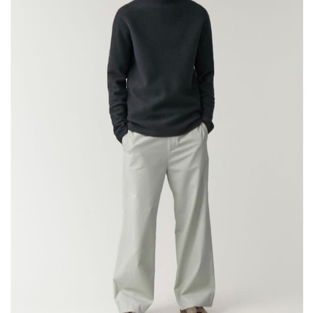 [46] 코스 와이드 오가닉 코튼 트라우저 워시드민트