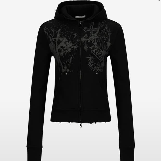레씨토 celestial paint hoodie zip-up(BLACK)