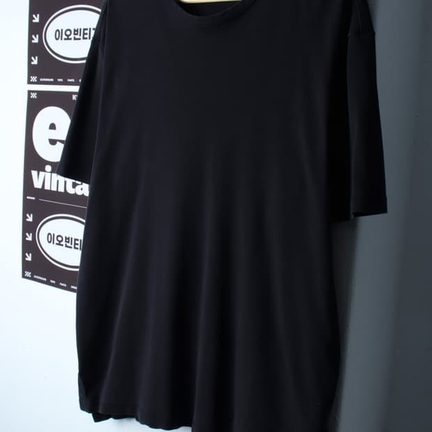 (L-XL) 일꼬르소 반팔 티셔츠 무지 블랙 놈코어-H32299