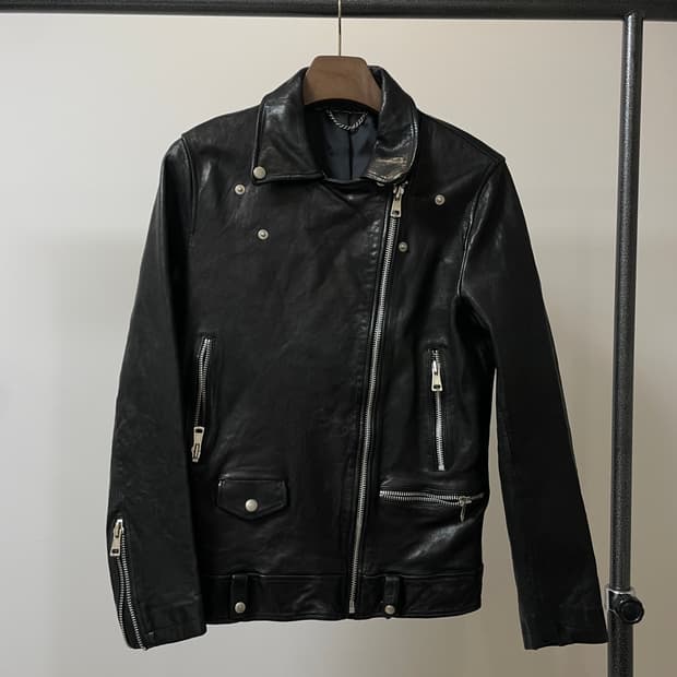 (L) 양가죽 락시크 사선 라이더 가죽자켓