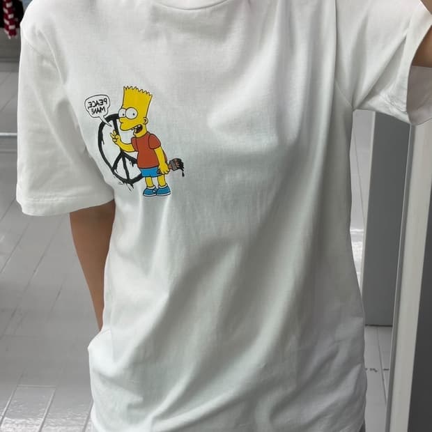오프화이트 심슨 애로우 티셔츠 화이트