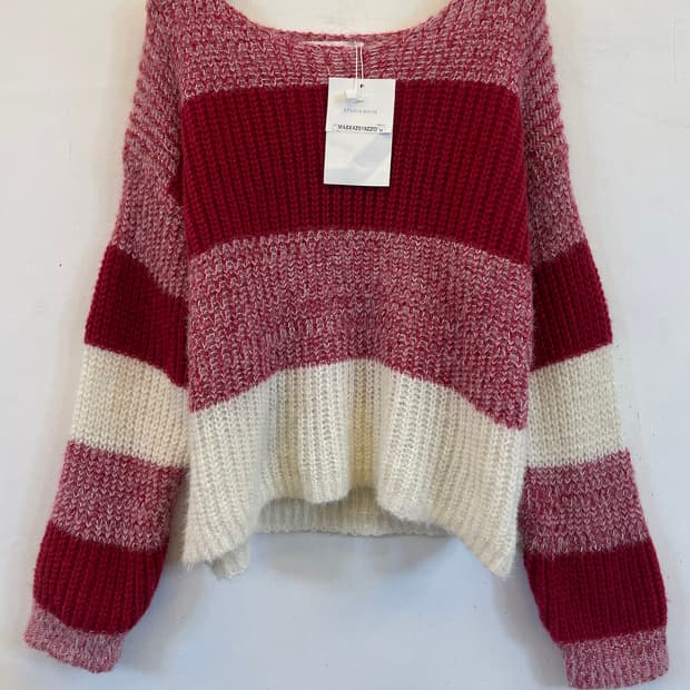 니트새상품:) 크리스마스룩니트 단가라빨간레드니트 데이트룩연말룩