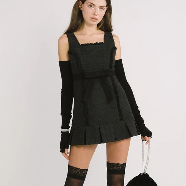 쓰리타임즈 바비 리본 드레스 원피스 스몰