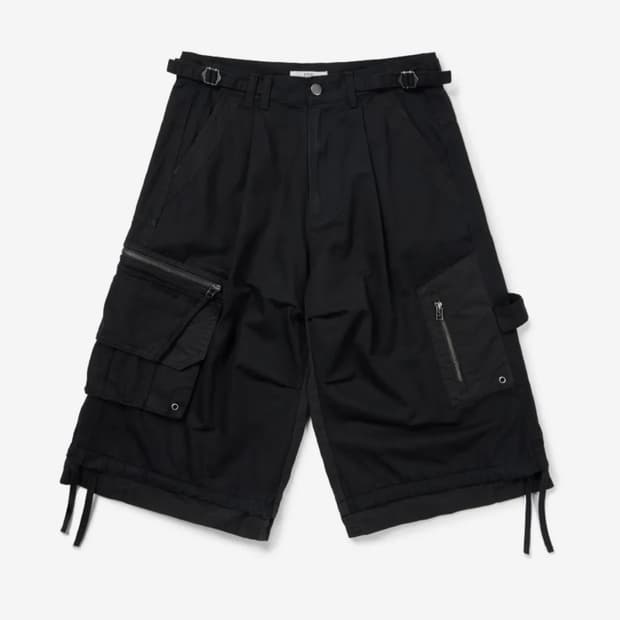 LAYERED CARGO BERMUDA SHORTS 2.0 (BLACK)