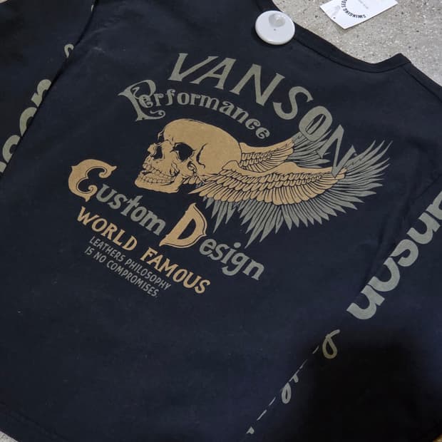 Vanson 밴슨 스컬 해골 블랙 롱슬리브
