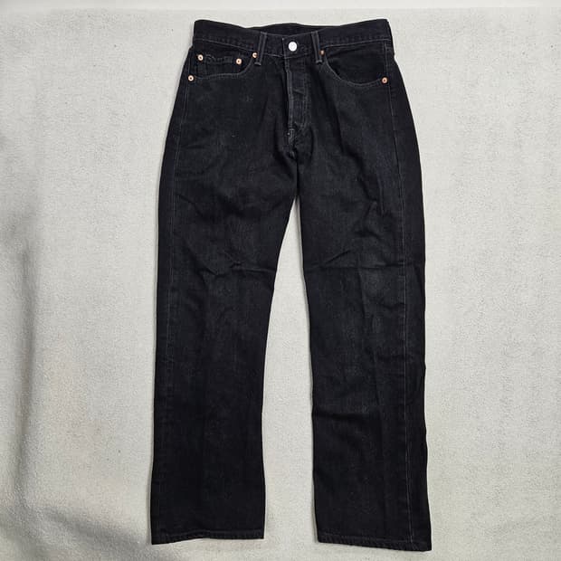 00s 리바이스 501 흑청 데님 32 30 Made in Mexico 