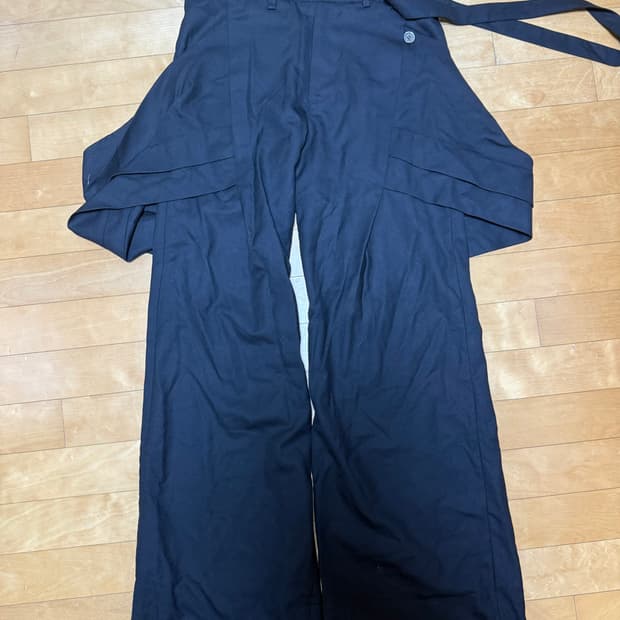 Jiyongkim SS23 레이어드 울 와이드 팬츠