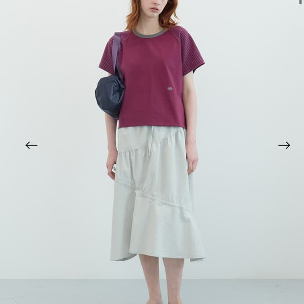 엔조블루스 시어 서커 셔링 스커트