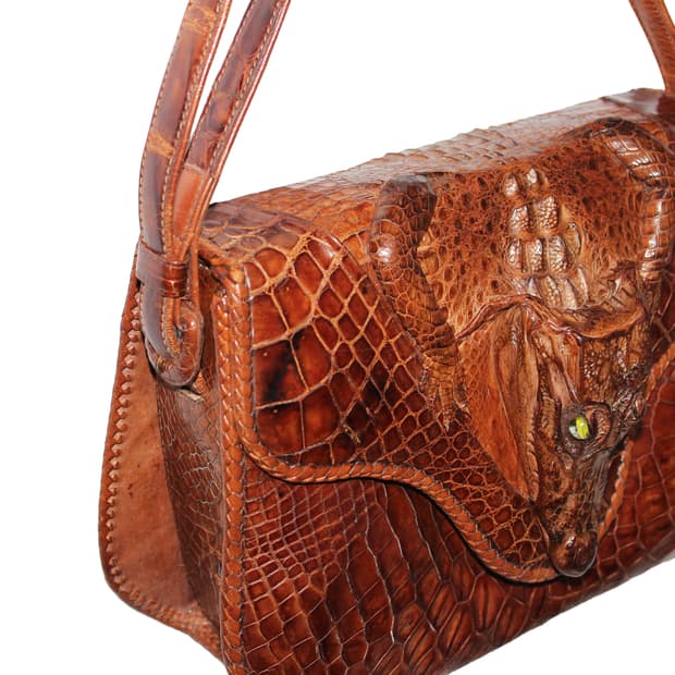 1950s Real Genuine Alligator Leather Bag
