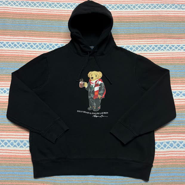 미국 빈티지 정품 폴로랄프로렌 베어 후드티 후드집업