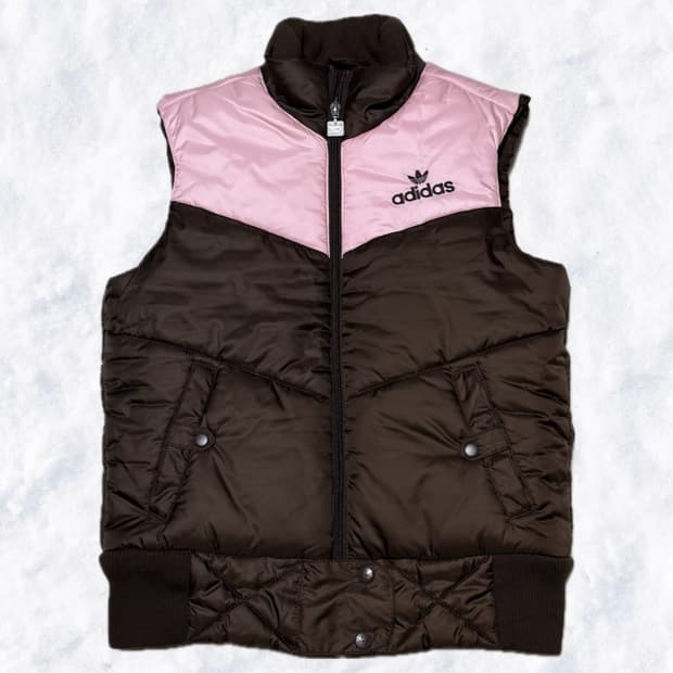 아디다스 딸기초코 조끼패딩 
