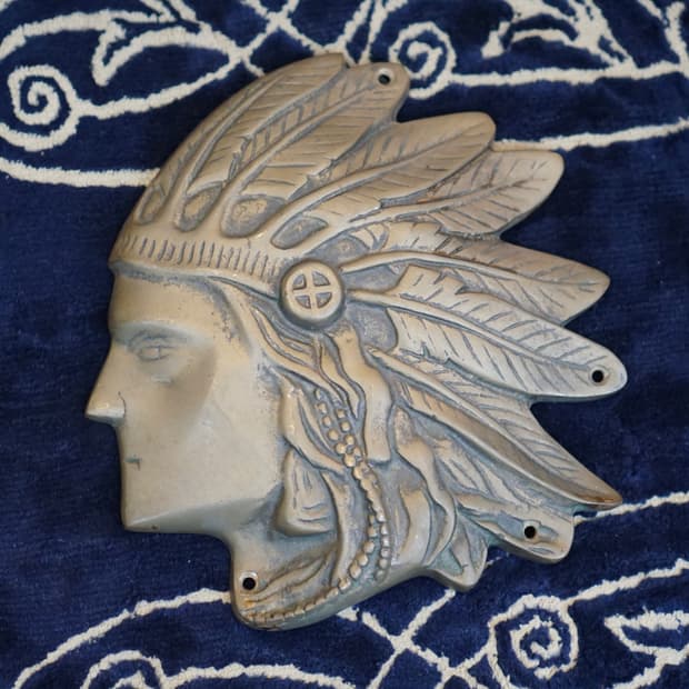 빈티지 소품 네이티브 아메리칸 황동 인디언 데코 장식