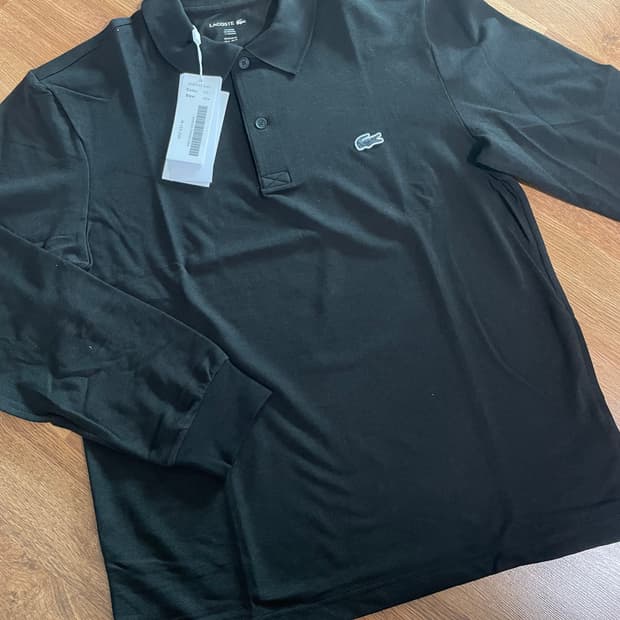 [새상품] 라코스테 긴팔 폴로 카라 티셔츠 스포츠 100사이즈 블랙