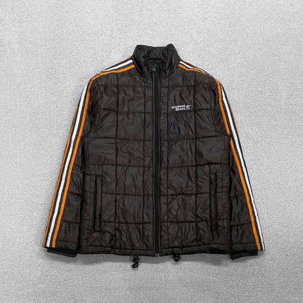 아디다스 y2k 스포티 퀄티드 경량 패딩 자켓 브라운