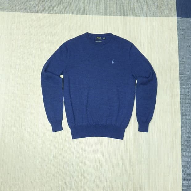 (S/90) 폴로랄프로렌 공용 메리노 울 라운드넥 니트