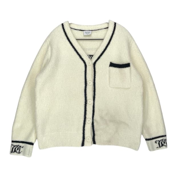 쥬시꾸뛰르 Juicy Couture 크림 부클 로고 가디건 XL