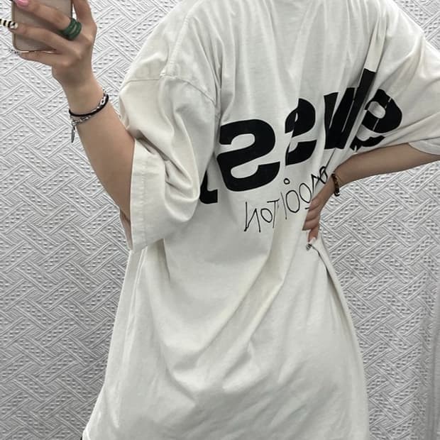 스투시 빈티지 스트릿 피그먼트다이드 오버핏 반팔티 XL C13067