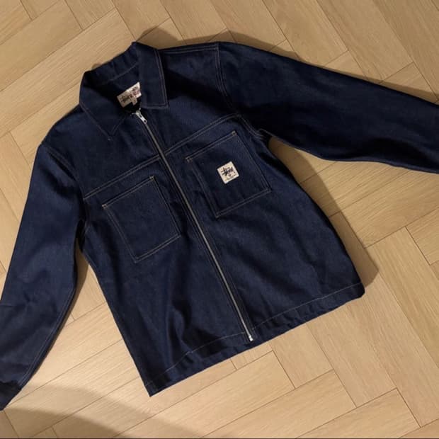스투시 인디고 데님 집업 자켓 M