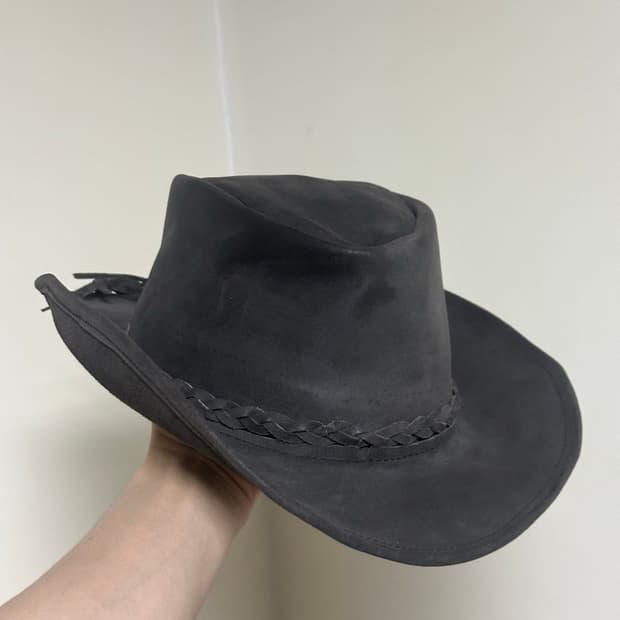 빈티지 소가죽 카우보이 햇 웨스턴 모자 남녀공용