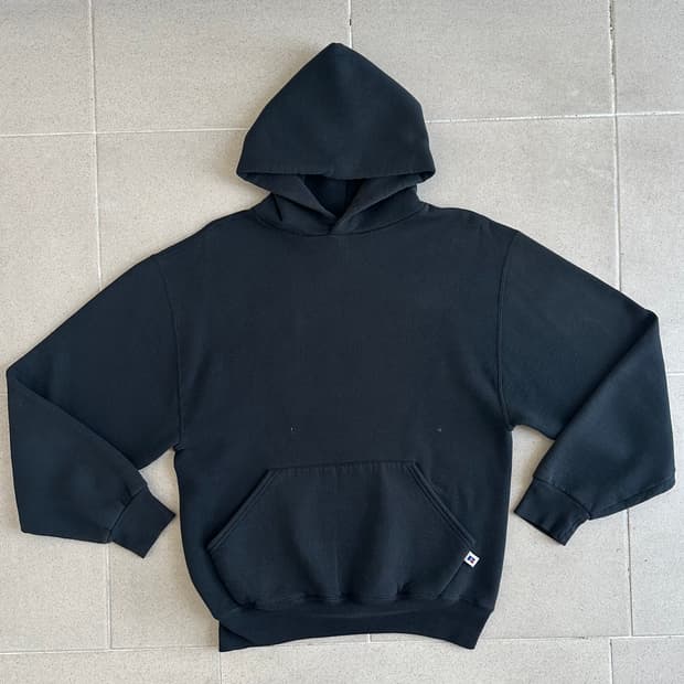 90s 빈티지 러셀 후드 블랙 M