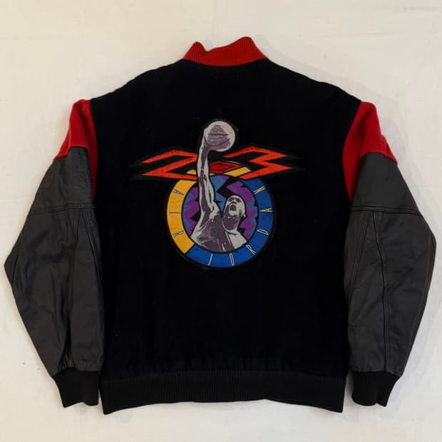 90s 나이키 조던 아카이브 가죽 울 바시티 자켓