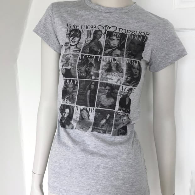 Celebrity Graphic Magazine gray Top