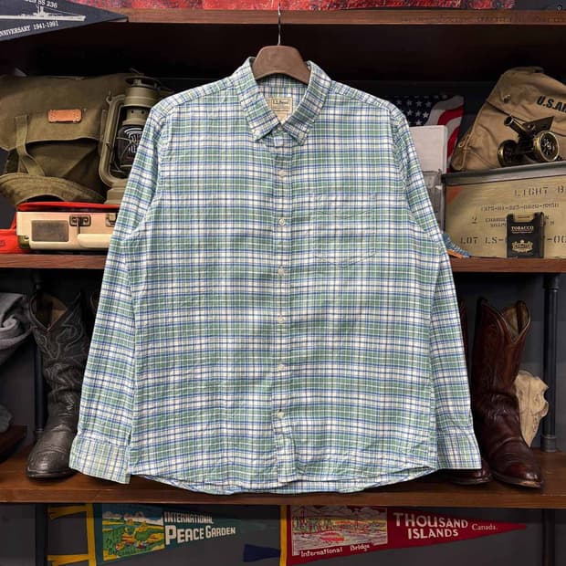 90s L.L.Bean 엘엘빈 클래식 체크 포켓 셔츠 N494