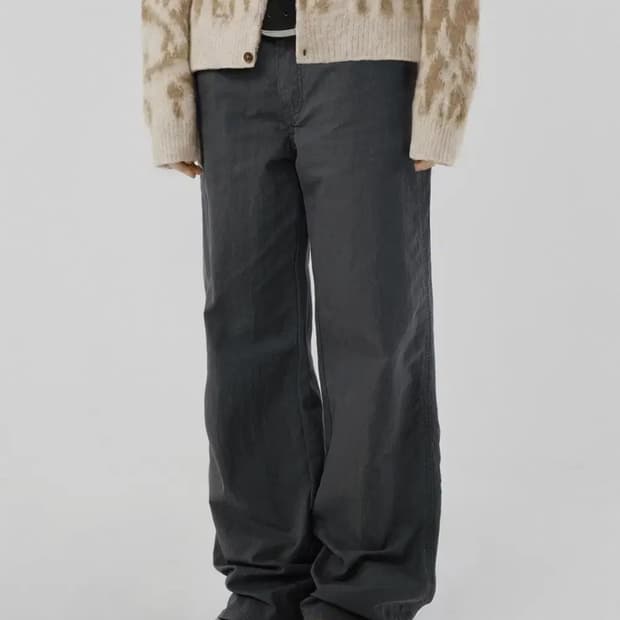 스웨이드 - SEMI WIDE PANTS [CHARCOAL GRAY]