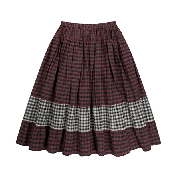코이세이오 Mori check skirt pink