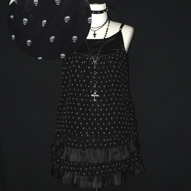(world wide love!) skull dot dress 