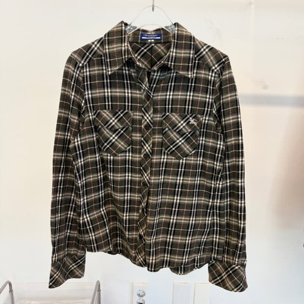 BERBERRY khaki pink check shirt