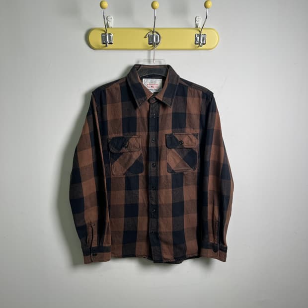 아비렉스 체크 헤비 코튼 플란넬 셔츠 M