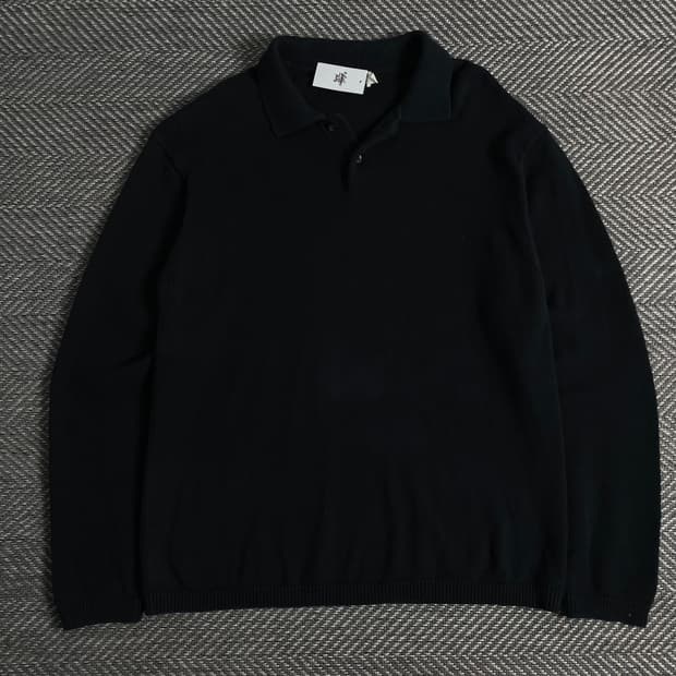 빈티지 블랙 미니멀 카라넥 스웨터o 3420