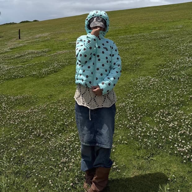 Blue Polka Dot Light Down