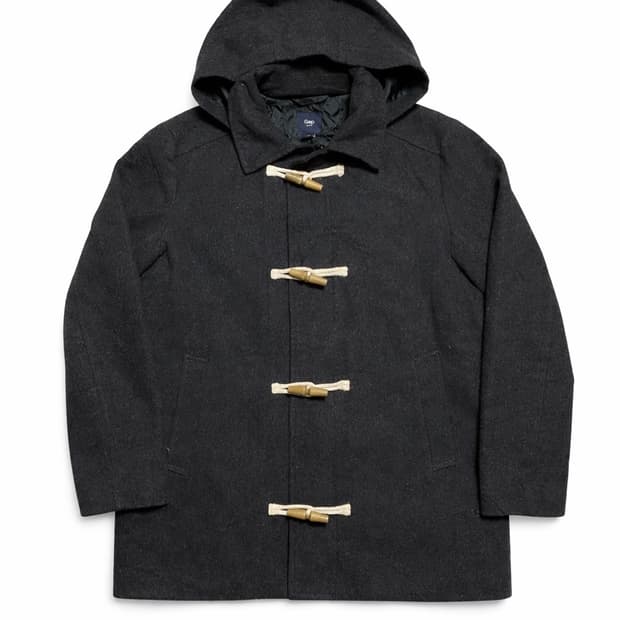 JPN 일본 빈티지 GAP 울 블렌드 멜톤 후드 더플코트 떡볶이코트 M