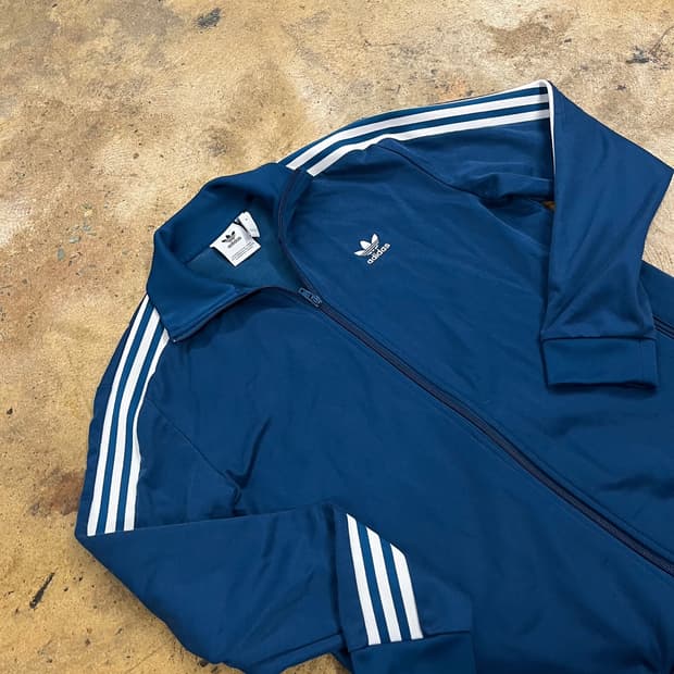 아디다스 블루 네이비 베켄바우어 투웨이 져지 트랙탑 