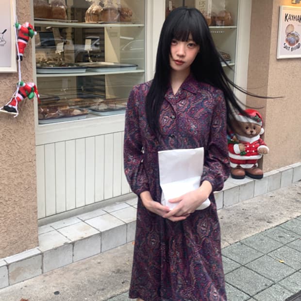 Oriental Collar Shirts Dress