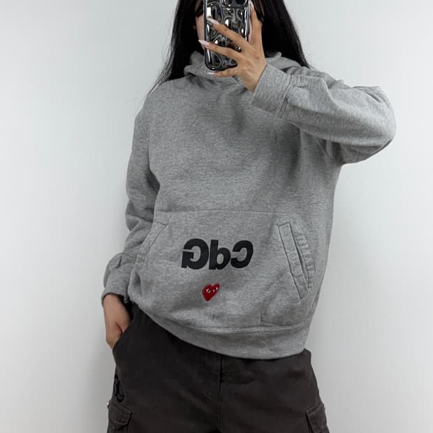 꼼데가르송 CDG 그레이 후드티 E0618