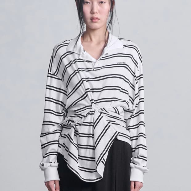 세릭 스트라이프 버튼 탑 