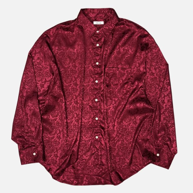 gothic rose red silky shirt