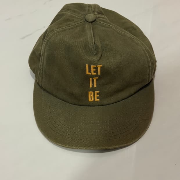 빈티지 LET IT BE 워시드 카키 볼캡