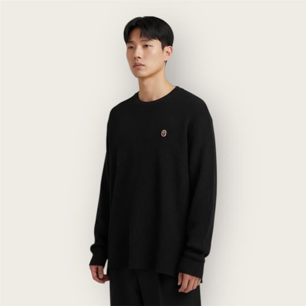 .XL/ 베이프 미니사루 와플 스웻 니트